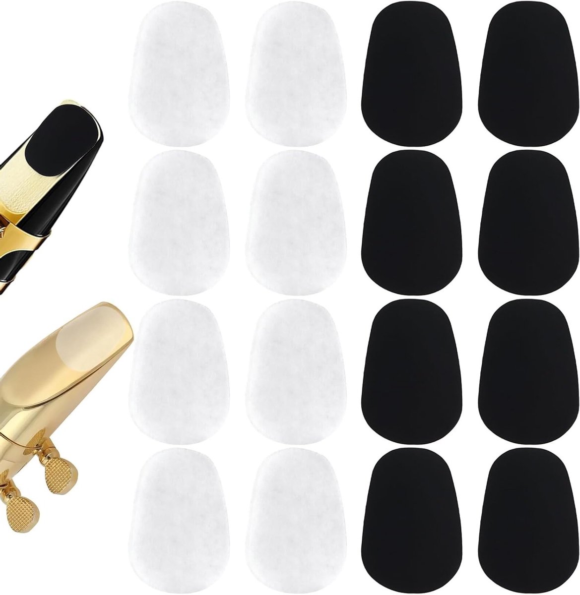 16 Stuks Mondstuk Kussens voor Klarinet en Saxofoon, 0.5mm Rubber Pads voor Bescherming en Comfort, Perfect voor Beginners en Muzikanten