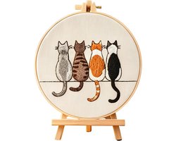 Untamed - PREMIUM Borduurpakket Volwassenen – Borduren – Creatieve hobby – Cadeau idee – Compleet pakket met extra’s – Echte HOUTEN borduurring (geen plastic) – DIY decoratie – Katten – Dieren – Beginner – Makkelijk – Purrfect Line