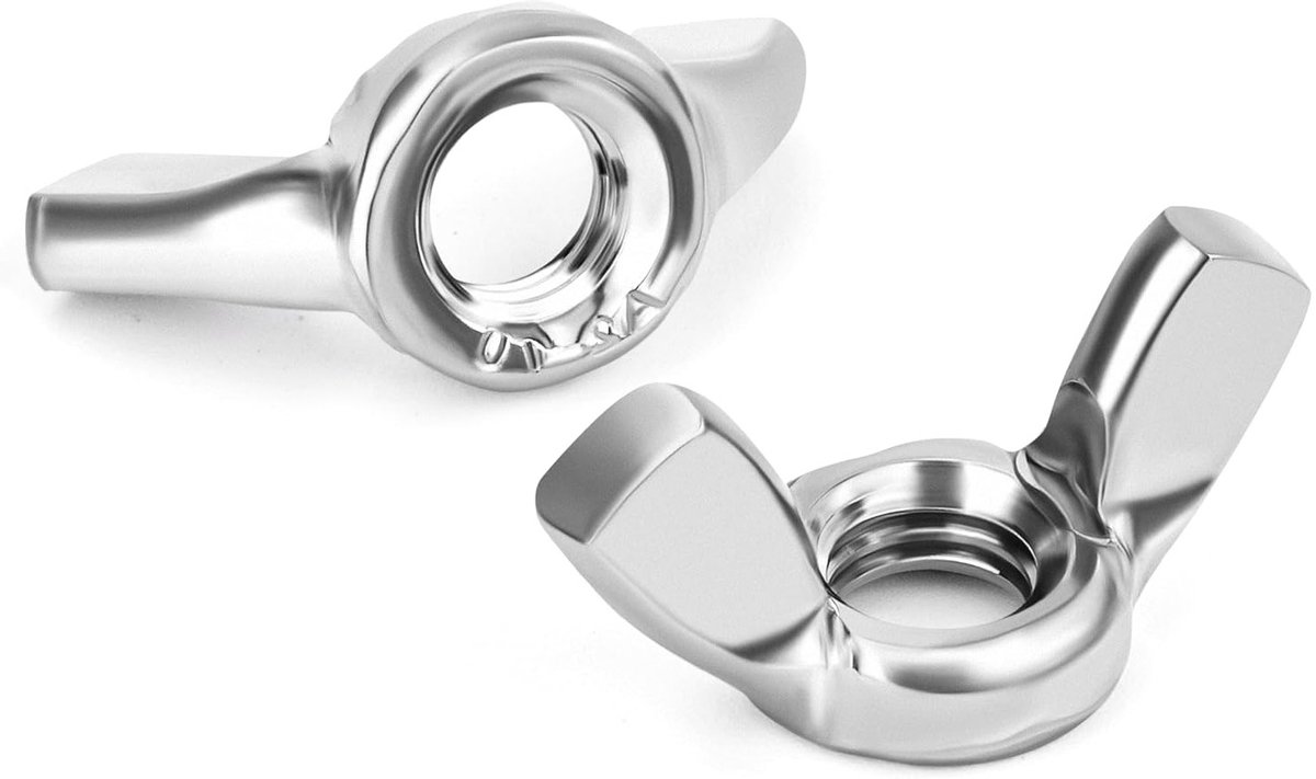 Set van 20 Vlinderbouten M6 van RVS 304 DIN 315 voor Doe-Het-Zelf Tuinmeubelen en Reparaties