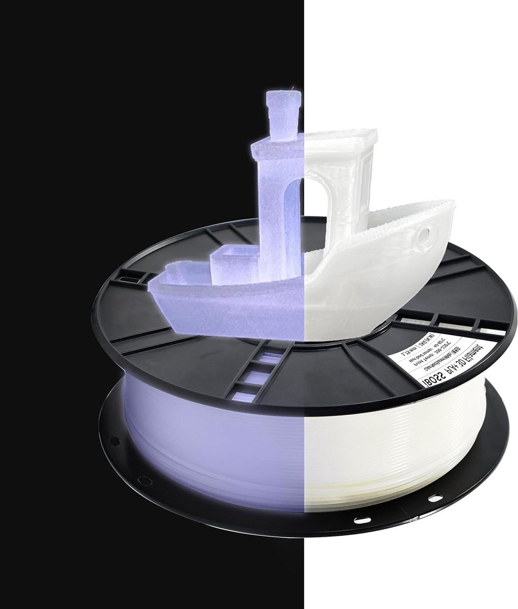 3D Printer Filament - PLA Plus - Objecten Printen - Licht Op In Donker - 1.75 mm - Licht Wit