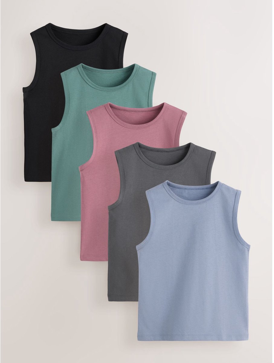 Next - Jongens - Set van 5 tanktops - Blauw