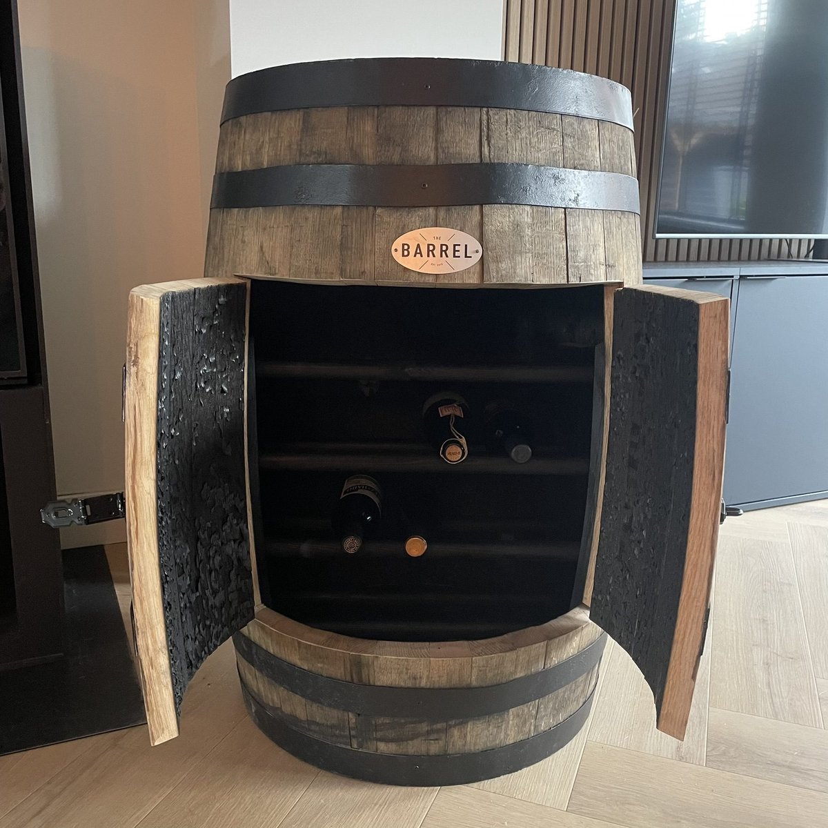 Drank kast Bourbon - 190 liter Eiken Whiskyvat - Ruimte voor 22 flessen