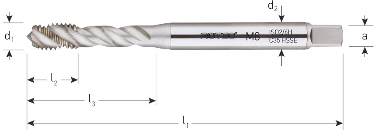 HSSE OPTI M.Tap DIN 371-C/35°M 4 x 0,7 - 320.0400C