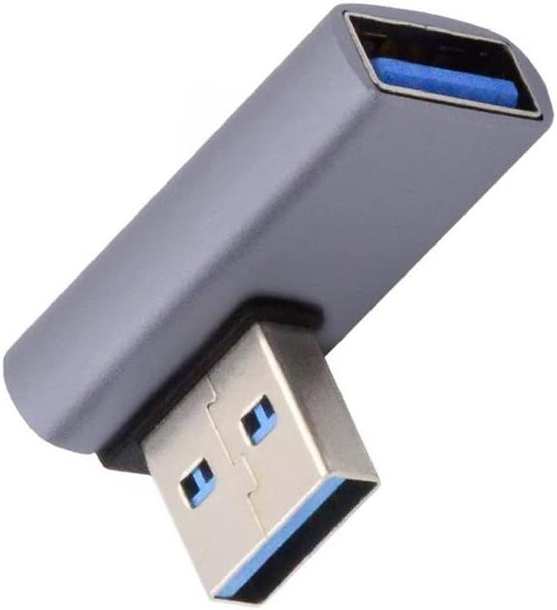 USB Adapter - Hoekige Verbinding - Strakke Ruimte - 90 Graden Hoek - 10 Gbps - Zwart