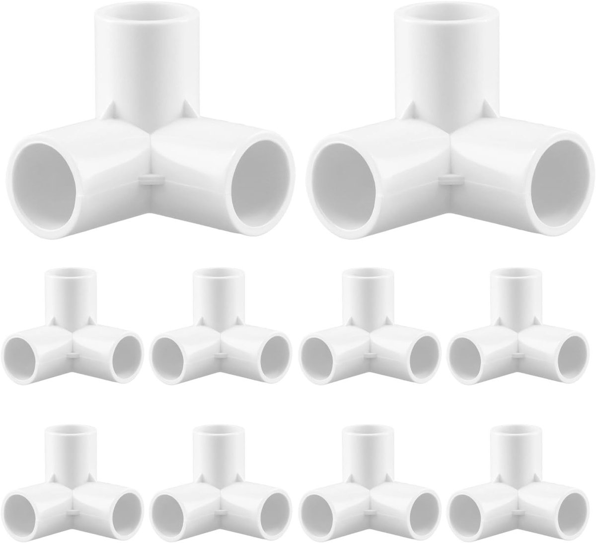 Set van 10 PVC Hoekverbindingen voor Pijpen met 20mm Binnen Diameter, Ideaal voor Kassen en Tuinconstructies