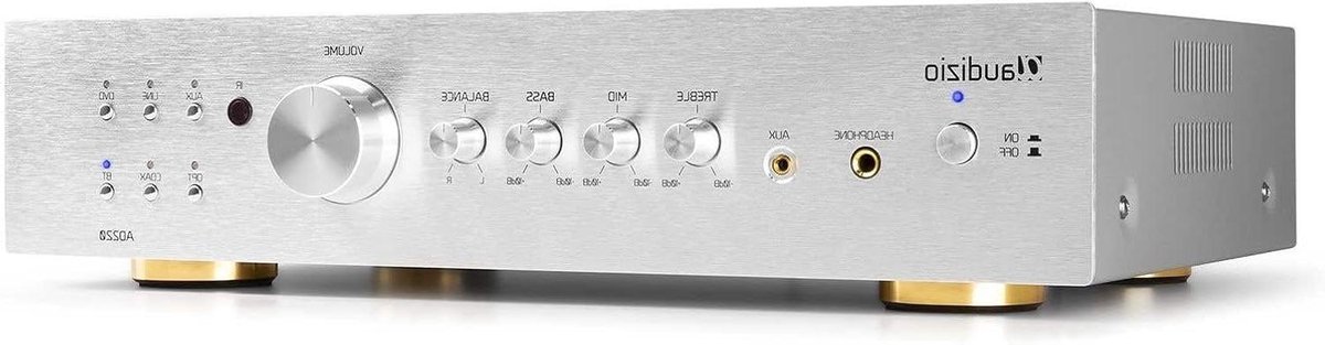 Stereo versterker - Hifi audio - Muziek luisteren - Bluetooth 5.0 - 5 Kilogram - Zilver