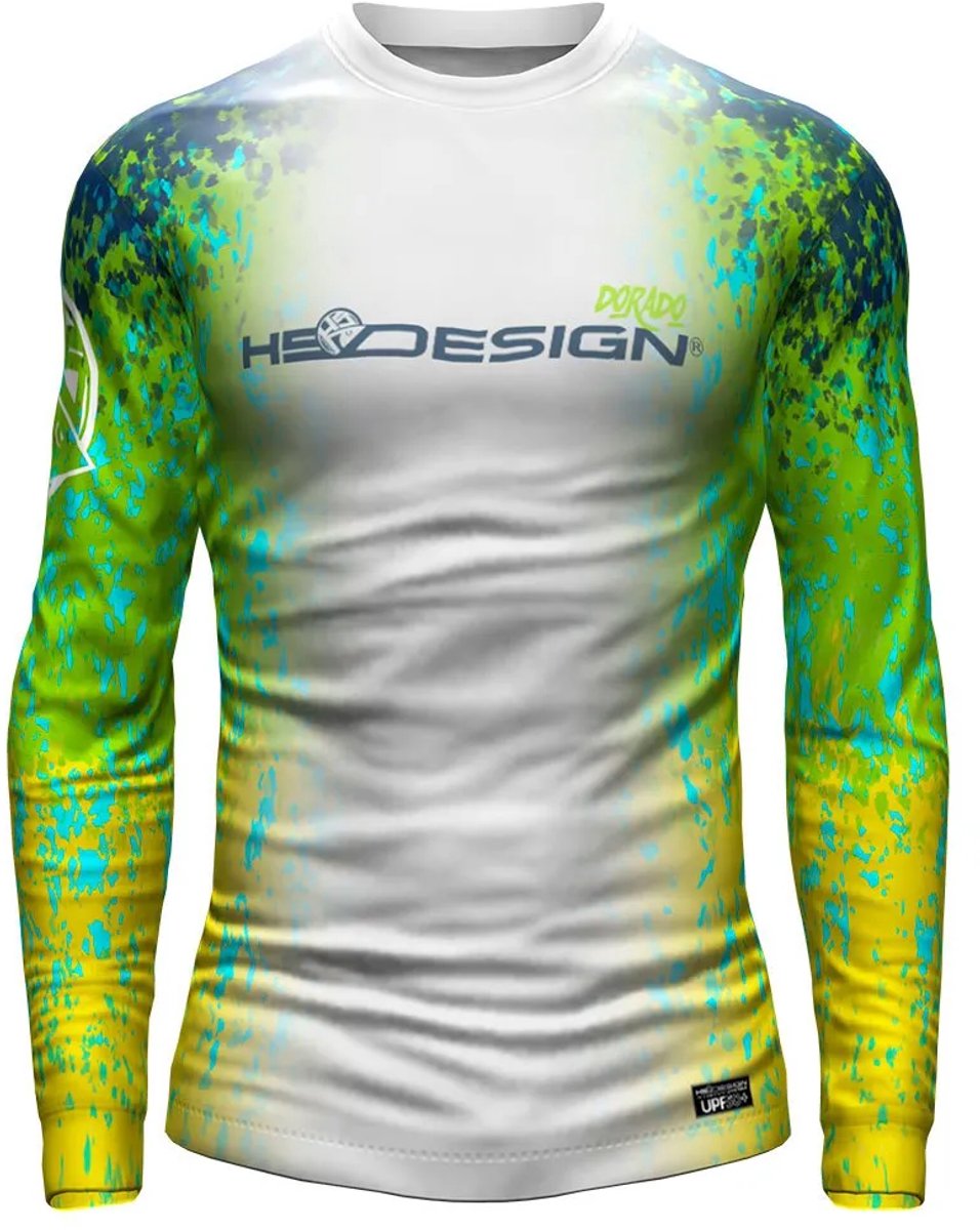 Hotspot Design Ocean Performance Dorado Uv-werende Langarm T-shirt Geel,Wit 3XL Man