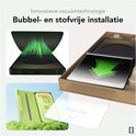 Innovatieve vacuümtechnologie voor bubbel- en stofvrije installatie. Inclusief installatiebox en telefoonhoesje.