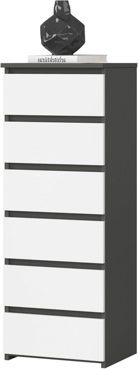 Ladekast - Opbergkast - Huis Organiseren - Zes Lades - 40 cm breed - Graphite Wit