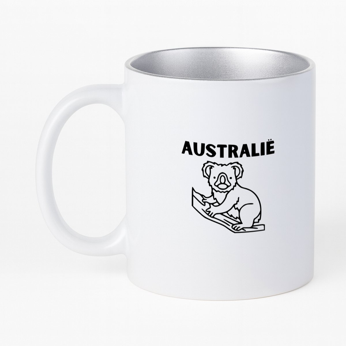 Hacebo® - Australië koffiebeker met zilver kleurige binnenkant - Piloot - Australië cadeau - thee mok - koffie beker - beste land - Leuk cadeau voor je Vriend om te geven - koffiemok - 330 ML