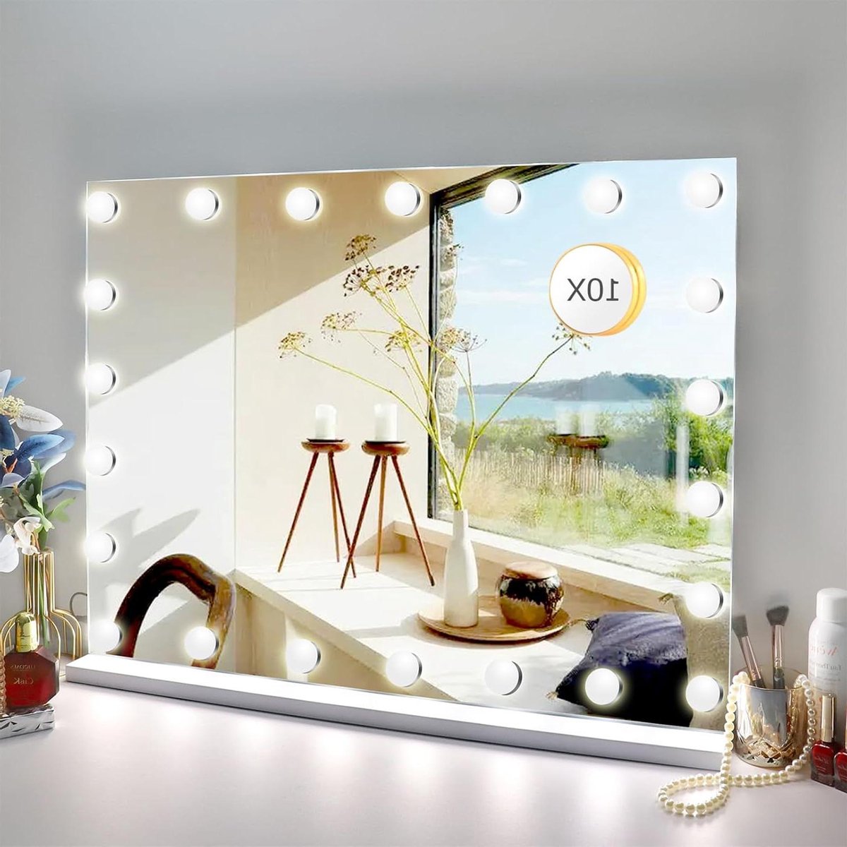 Verlichte Make-up Spiegel - Hollywood Spiegel - Perfecte Make-up - Verstelbare Kleuren - 62 x 518 cm - Wit
