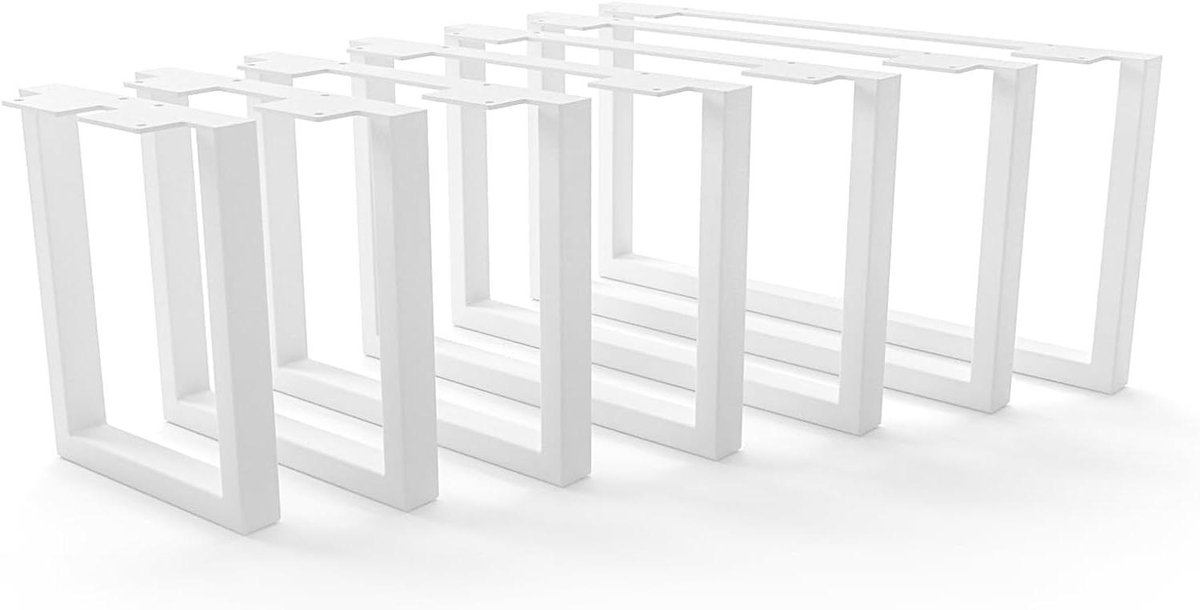 Meubelpoten set - Kastpoten bankpoten - Meubels verhogen - Metalen profiel - 50 cm - Wit