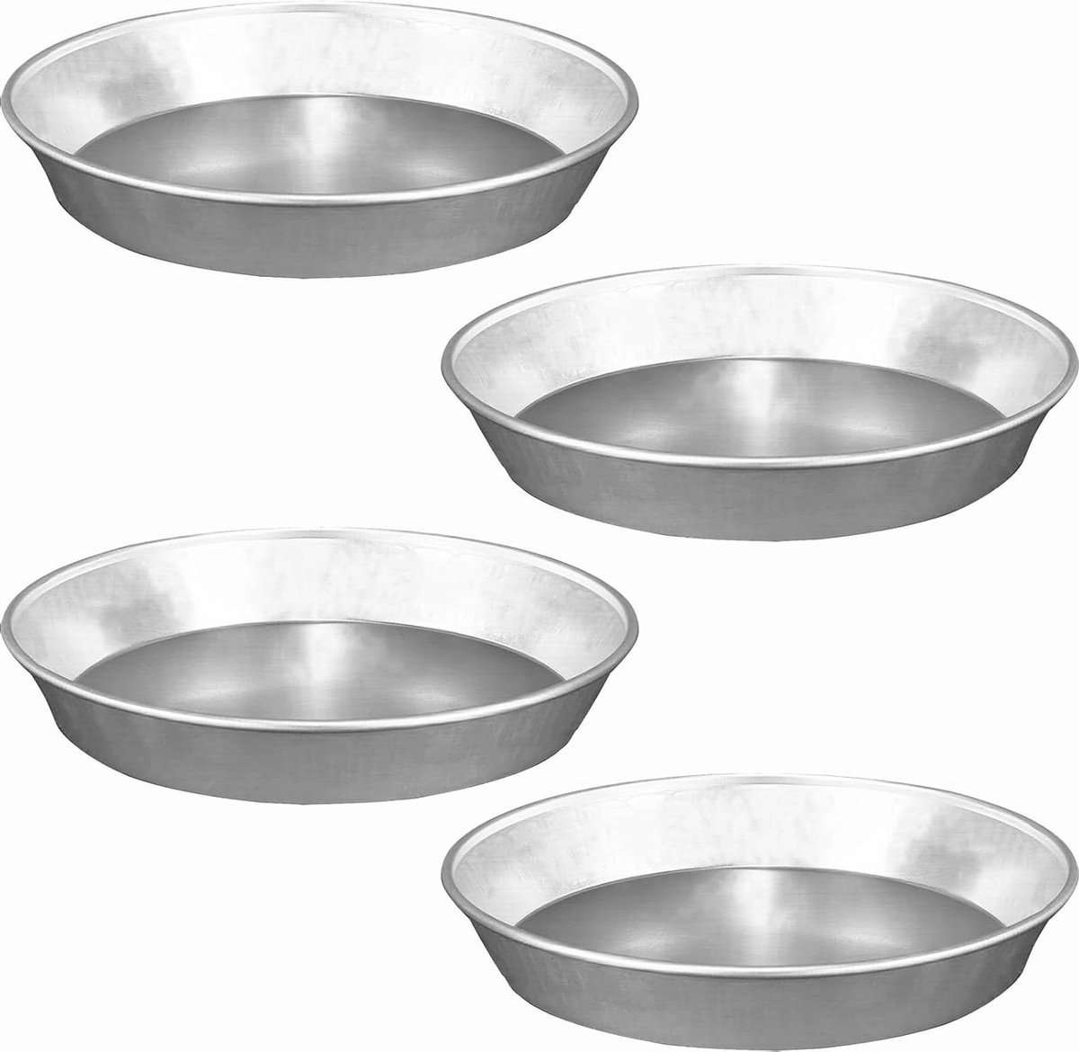 Taartvorm Set - Bakvormen Conisch - Gebak Maken - 995% Puur Aluminium - 4 Stuks 24 cm - Grijs