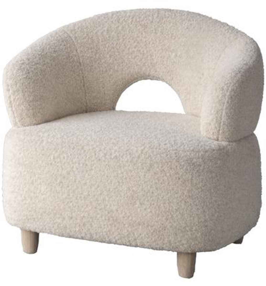 Svea Brent fauteuil bouclé - naturel/wit