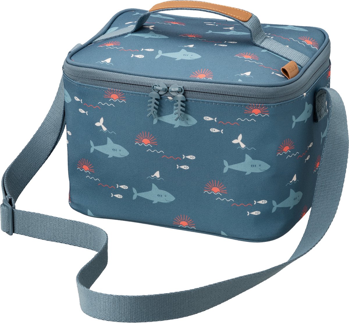 Fresk Grote Koeltas Kind 6.2 L – Lunchtas Jongens – Thermische Lunch Koeltas - Met Bestekvak - Waterafstotende Lunchtas - Blauw - Shark