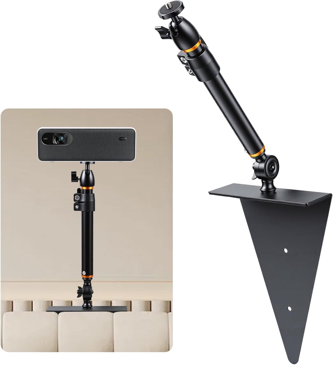 Verstelbare Projector Beugel voor Bed en Bank, Lengte 33-45 cm, Verbeterde Stabiliteit en Compatibiliteit met 99% Projectors