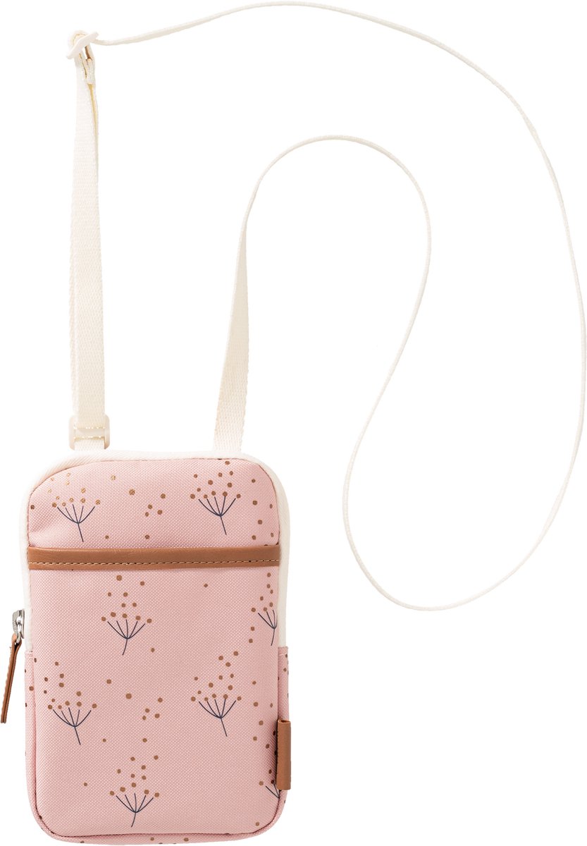Fresk Reistasje voor Kinderen – Crossbody – Verstelbaar 36-70 cm – Schoudertas met Extra Voorvak – 13 x 2 x 18.5 cm - Roze - Dandelion
