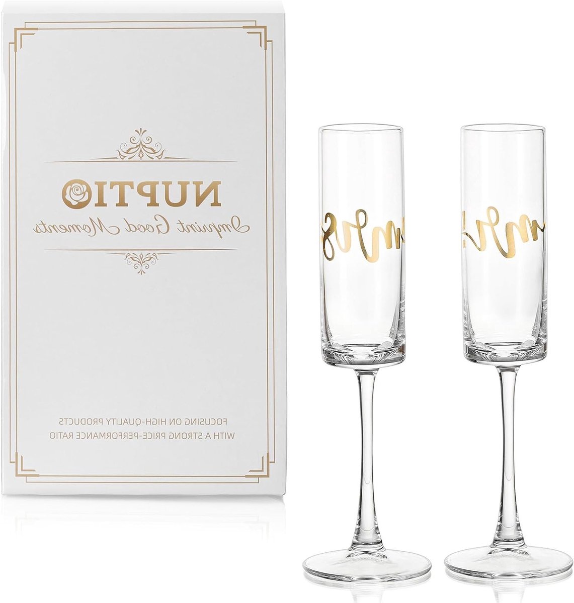 Elegante Champagneglazen voor Bruiloft: Set van 2 Gegraveerde Fluiten voor Stellen, Perfect als Cadeau voor Verloving, Verjaardag of Valentijnsdag