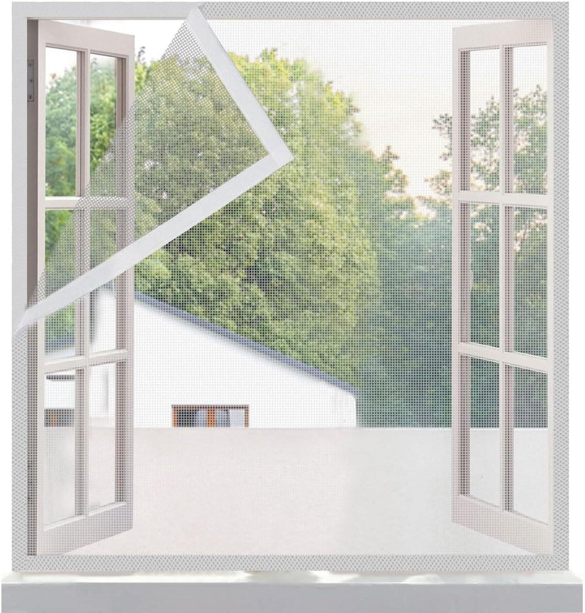 Vliegengordijn Hor - Raam Hor - Insecten Buiten Houden - Zonder Boren - 60x120cm - Wit