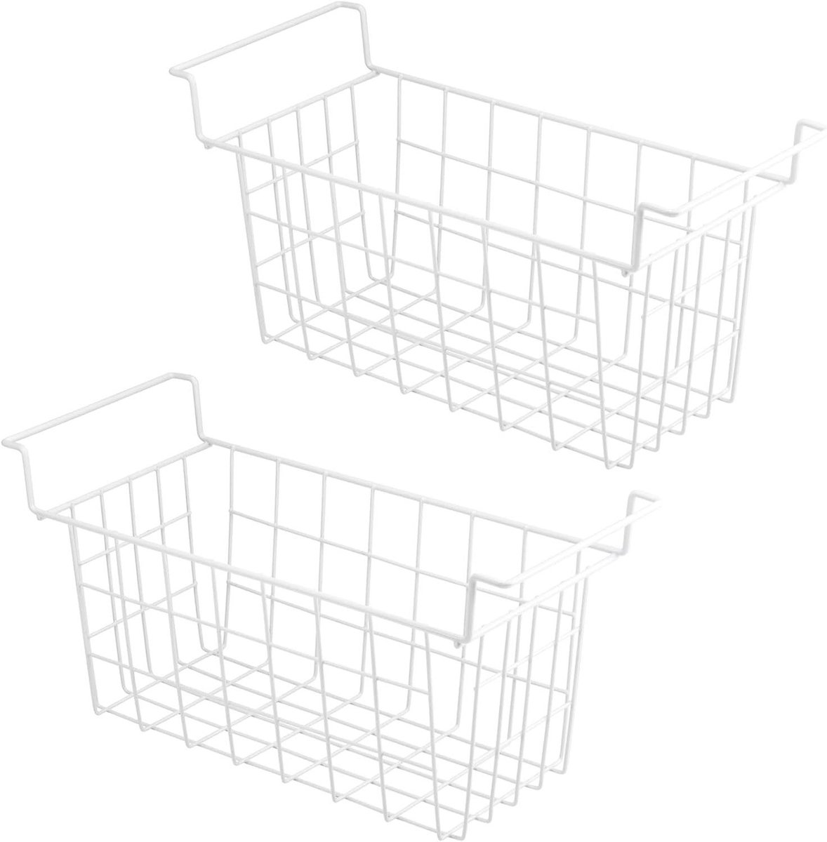 Vriezer Organizer - Koelkast Mand - Voedsel Opslag - Metalen Draad - 155 Inch - Zilver