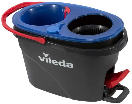 Système de serpillière rotative Vileda H2Pro, ensemble complet avec serpillière rotative et seau avec pédale, deux réservoirs d'eau séparés, eau propre à chaque chasse d'eau