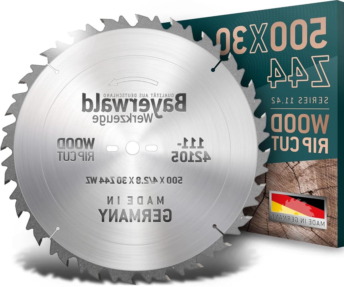 Cirkelzaagblad - Zaagblad hout - Snel hout zagen - Wisseltand ontwerp - 500 mm diameter - Zilver