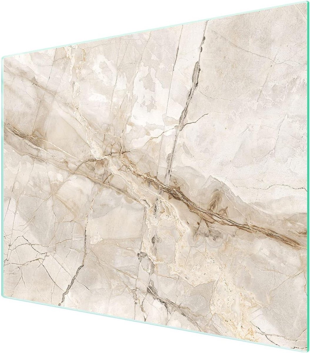 Glazen Werkbladbeschermer - Kookplaat Deksel - Keuken Beschermen - Gehard Glas - 52x40 cm - Marmer