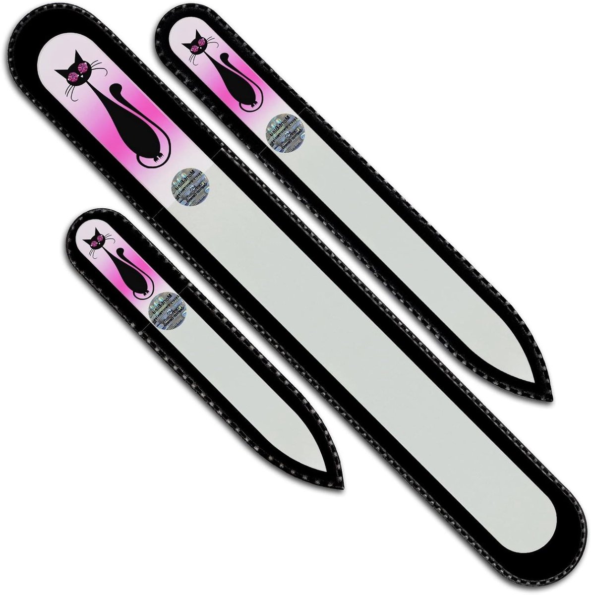 Kristallen Nagelvijlen Set - Glasvijlen Handgemaakt - Perfecte Nagels - Tsjechisch Gehard Glas - 3 Stuks - Roze
