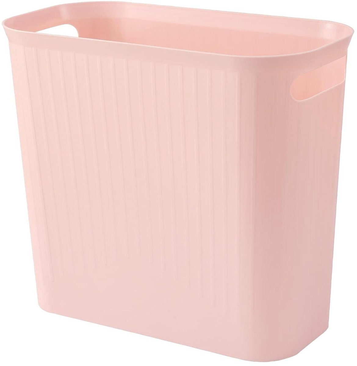 Smalle Afvalemmer - Prullenbak Rechthoekig - Ruimtebesparend Opbergen - Verhoogde Bodem - 13 Liter - Rozet Roze