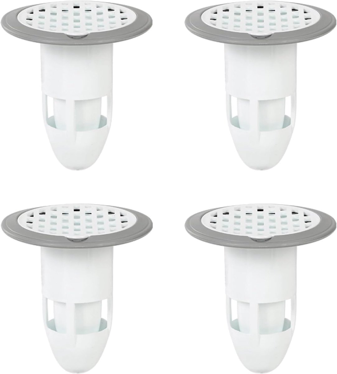4 Stuks Riool Kern Anti Geur Afvoer, Universele Siliconen Afvoerputje Deodorant, Anti-verstopping Vloer Afvoer Zeef, voor Badkamer, Keuken, Hotel, Toilet, Wasmachinehuis (Grijs)