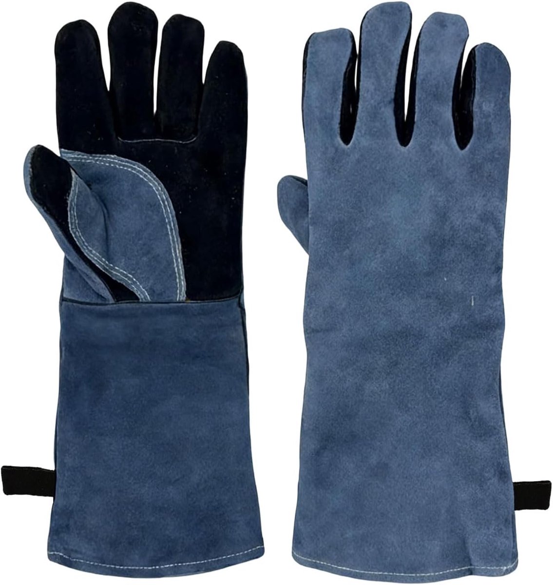 Opwarmen BBQ Handschoenen, Lashandschoenen van Leer, Hittebestendig, 500 ° C Hittebestendige Leren Grillhandschoenen, voor Vrouwen Mannen Barbecue, Oven, Fornuis, Lassen