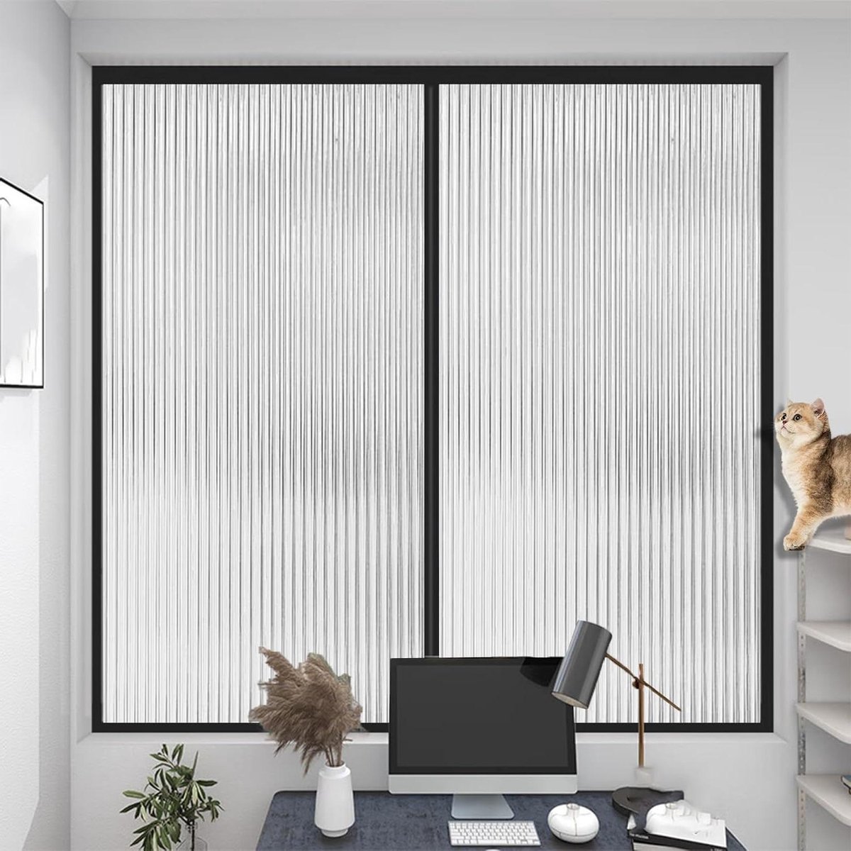 Matte Raamfolie - Privacyfolie Glasfolie - Privacy Creëren - Zonder Lijm - 40 x 190 cm - C