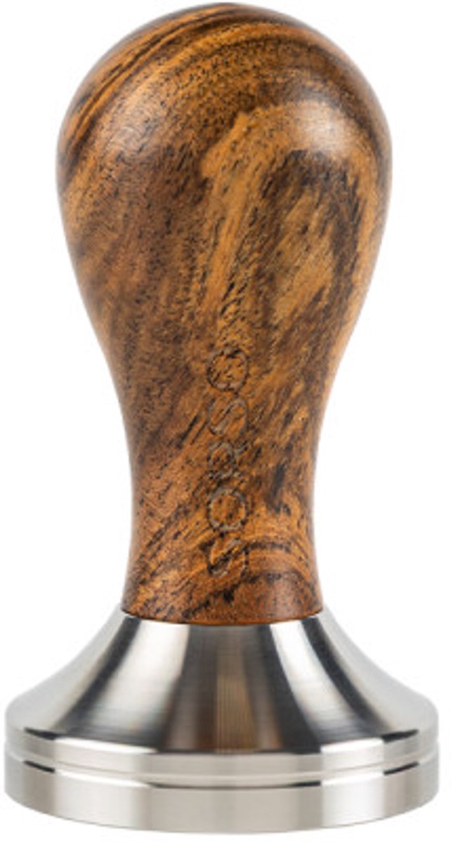 SORSO Barista tamper, roestvrij staal, met houten handvat, 51 mm – Bruin