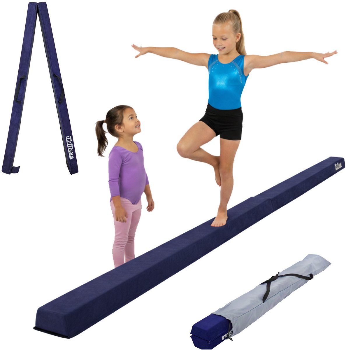 Schwebebalken 240 cm klappbar auf 120 cm Turnbalken inkl. Tragetasche Balancierbalken Blau