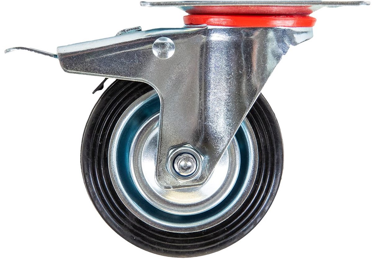 Zware Dubbele Wielen met Stevige Rubberrem | Set van 4 | 75 mm | Tot 200 kg | Zwart en Duurzaam