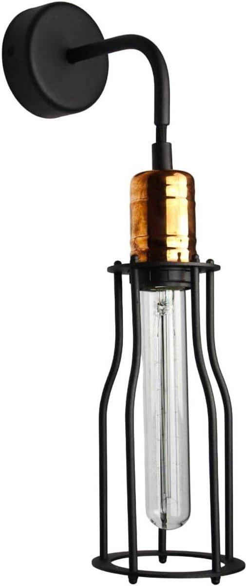 Wandlamp Vintage - Industriële Lamp - Woonkamer Verlichten - Koperen Fitting - 450 mm Hoog