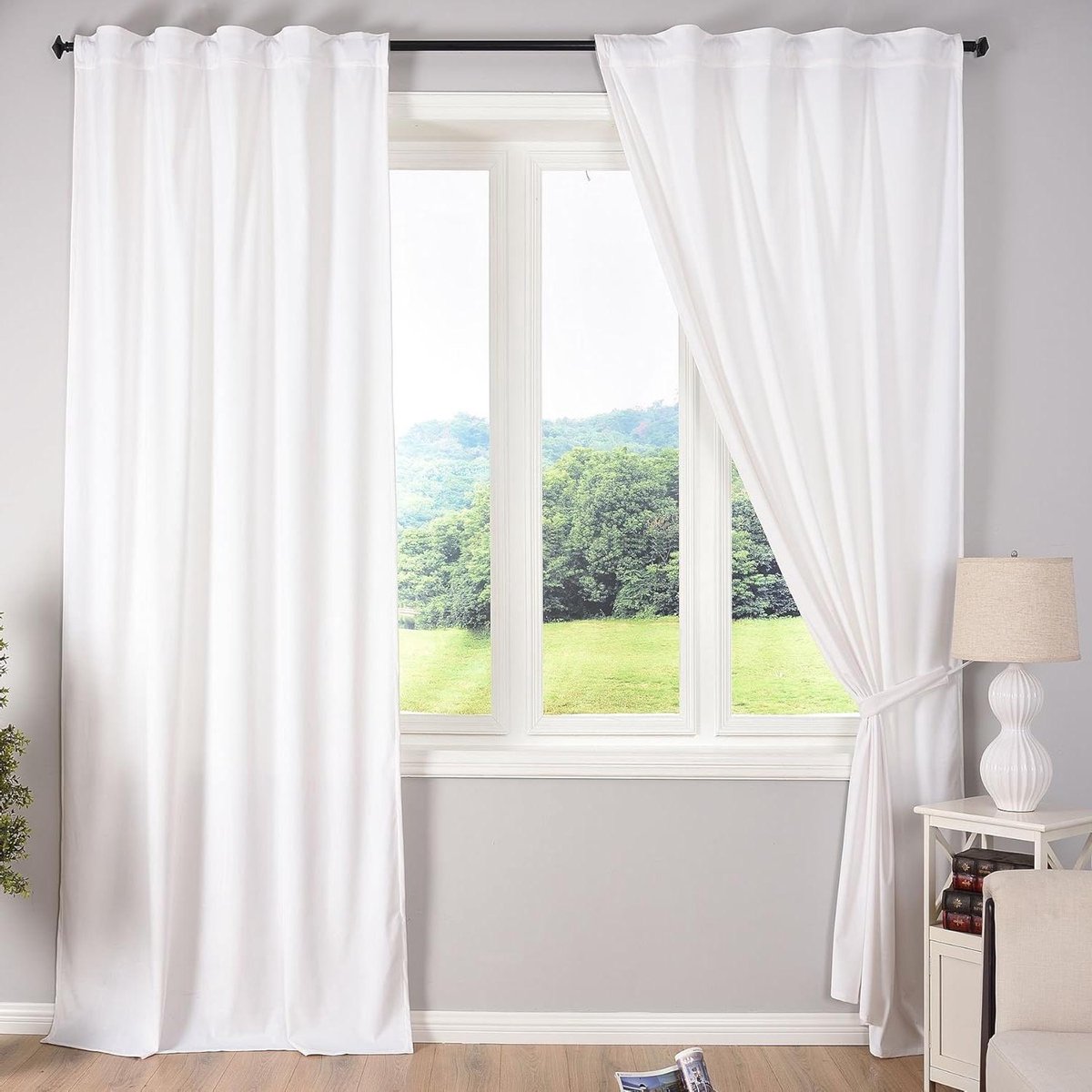 Verduisteringsgordijn - Ondoorzichtig gordijn - Ruimte verduisteren - Warmte-isolerend geluiddempend - 235 x 135 cm - Wit