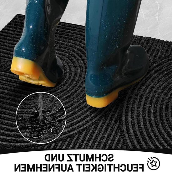 Tapis – Paillasson d'entrée – Tapis universel intérieur/extérieur – Tapis anti-poussière – Lavable – Motif ondulation d'eau – Convient pour les entrées, les portes d'entrée, les terrasses, les couloirs et les jardins – Marron – 45 x 75 cm