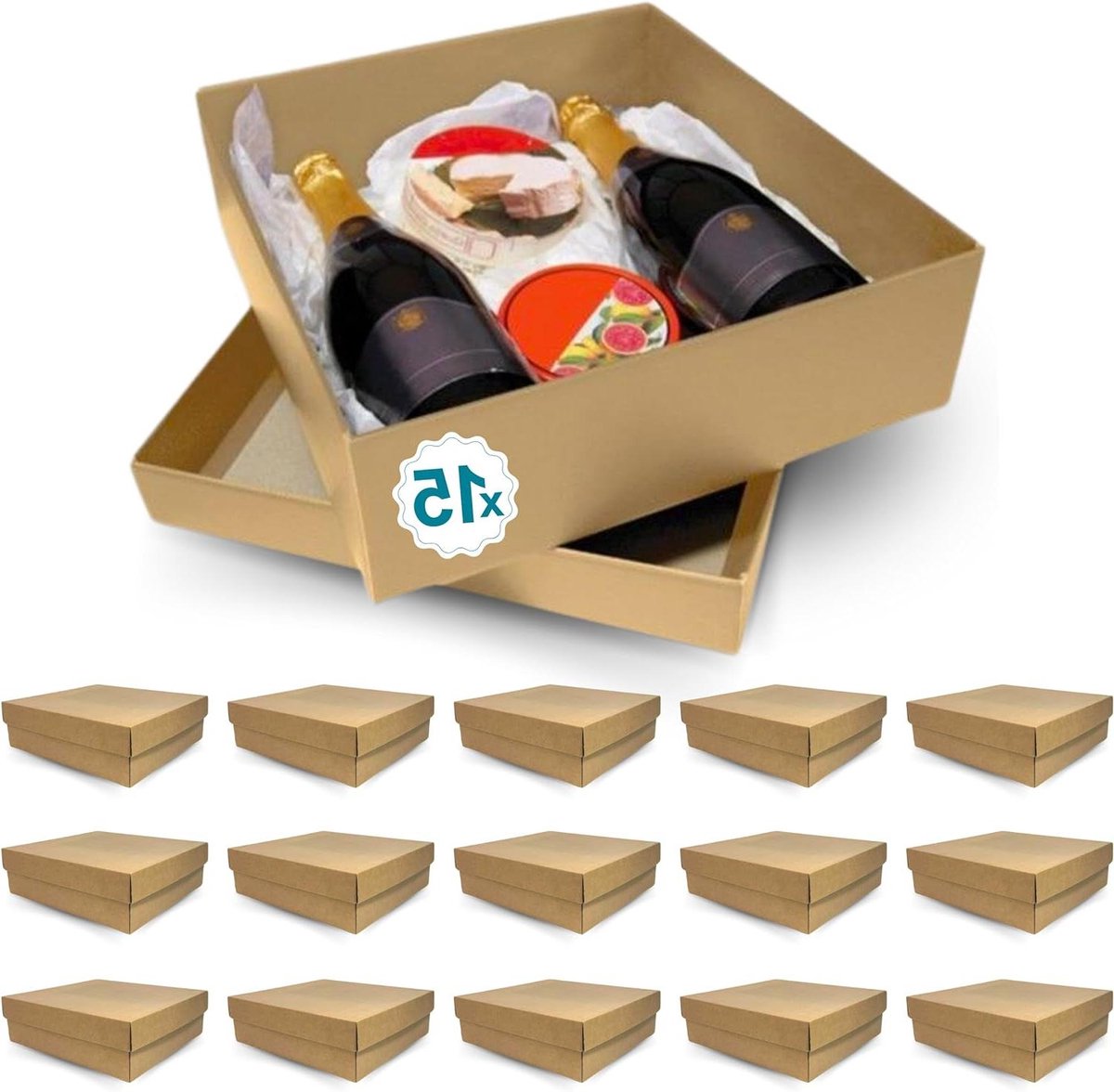 Kartonnen Cadeaudozen - Verhuisdozen Geschenkdozen - Verpakken van Cadeaus - Eenvoudig te Monteren - 350 x 320 x 105 mm