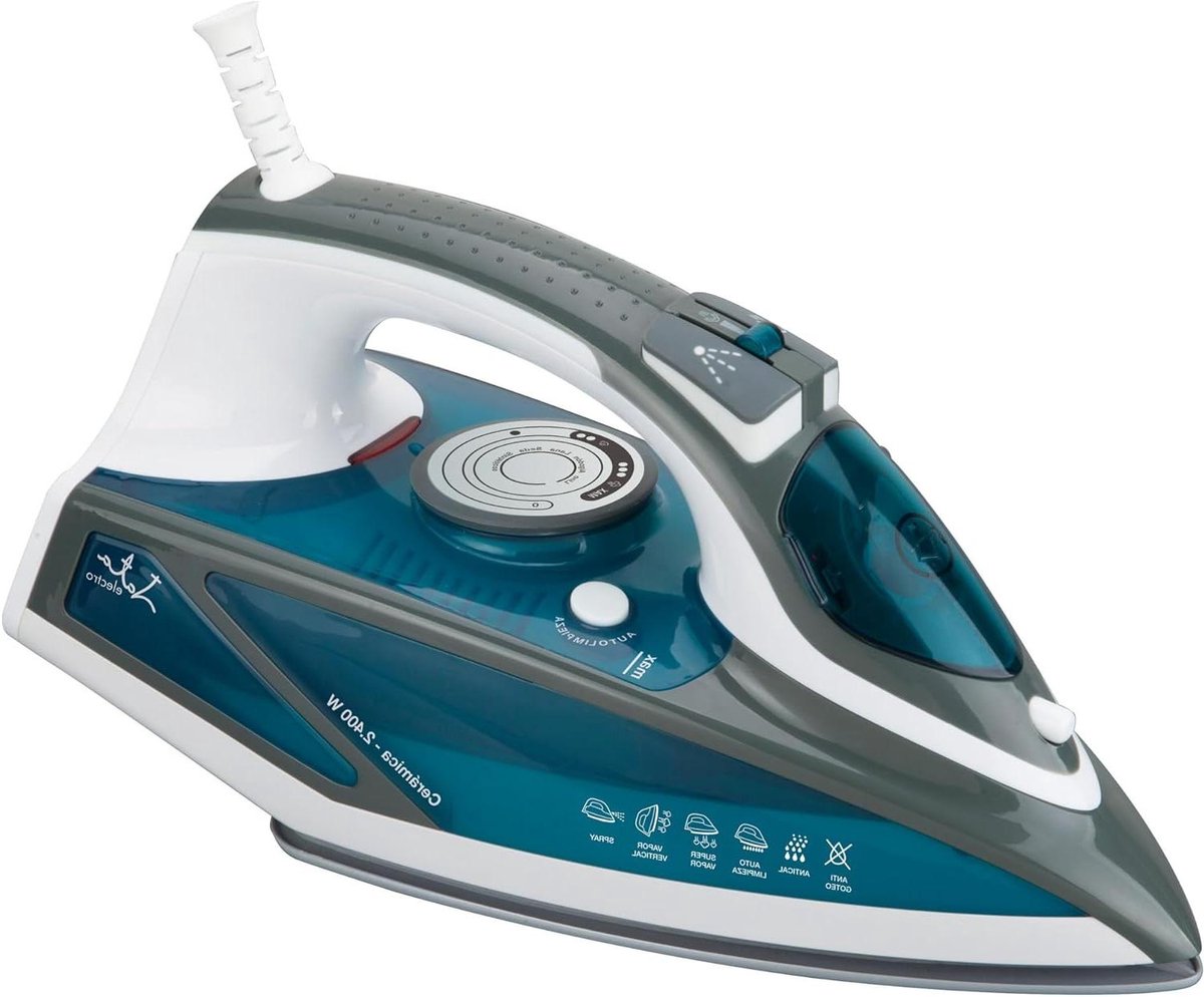 Stoomstrijkijzer Keramische Zool - Stoomstrijker Kreukverwijderaar - Snel Kleding Strijken - Extra Grote Zool - 450 ml Tank - Grijs