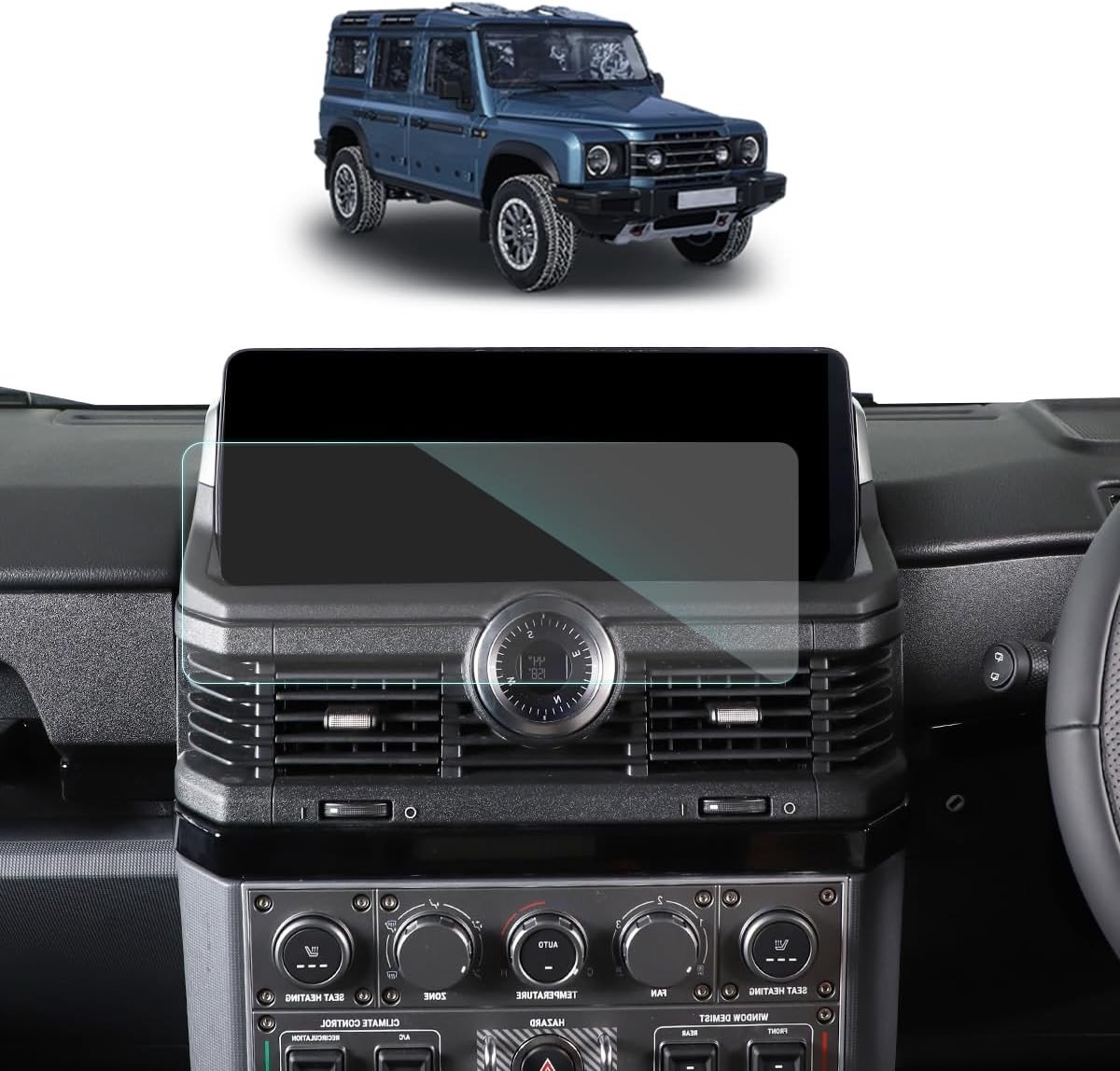 HD Heldere Tempered Glass Screen Protector voor Ineos Grenadier 2020-2024, Auto Navigatie en Touchscreen Bescherming, Krasbestendig en Duurzaam