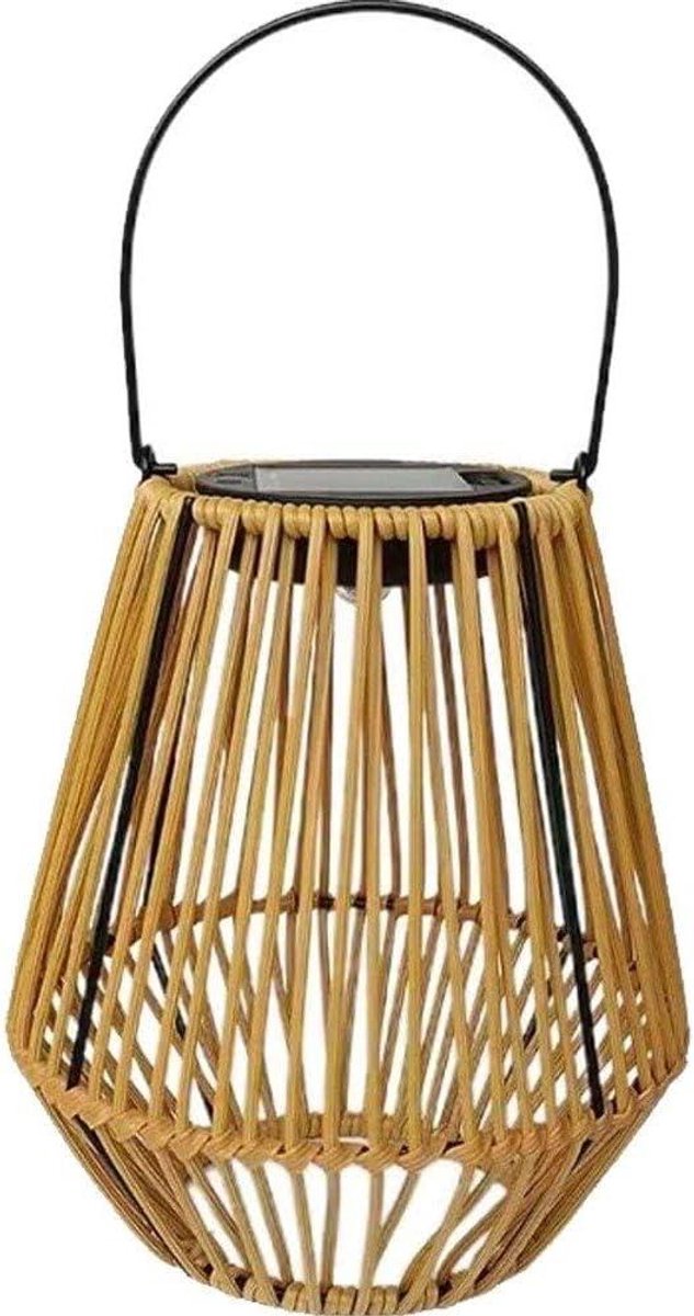 Zonne Rieten Lantaarn - Buitenlamp Tuindecoratie - Tuin Verlichten - Hollow Out Design - 1