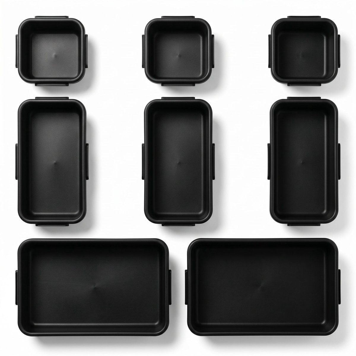 Lomera Lade Organizer Set van 8 - Ladeverdeler - Opbergbakjes - Lade Bakjes - Lade Verdeler - Ladebakjes - Lade Indeling - Opbergsysteem - Inzetbak - Make-up Organizer - Bestekbak - Organizer Keuken - Zwart