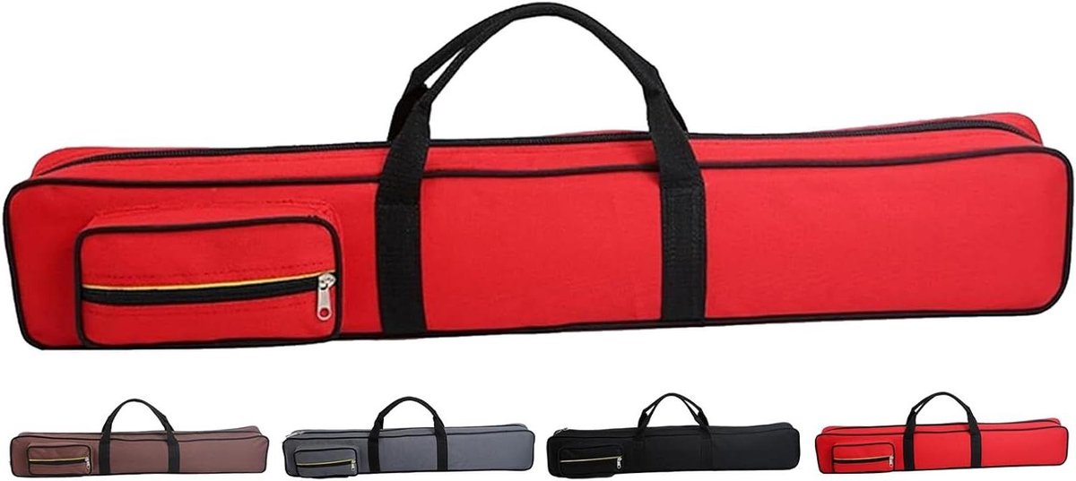 Generico Biljartkeu-beschermhoes, tas voor biljartkeu, draagbare tas met duurzaam Oxford-weefsel voor 3 keus en 4 stangen met accessoiretas