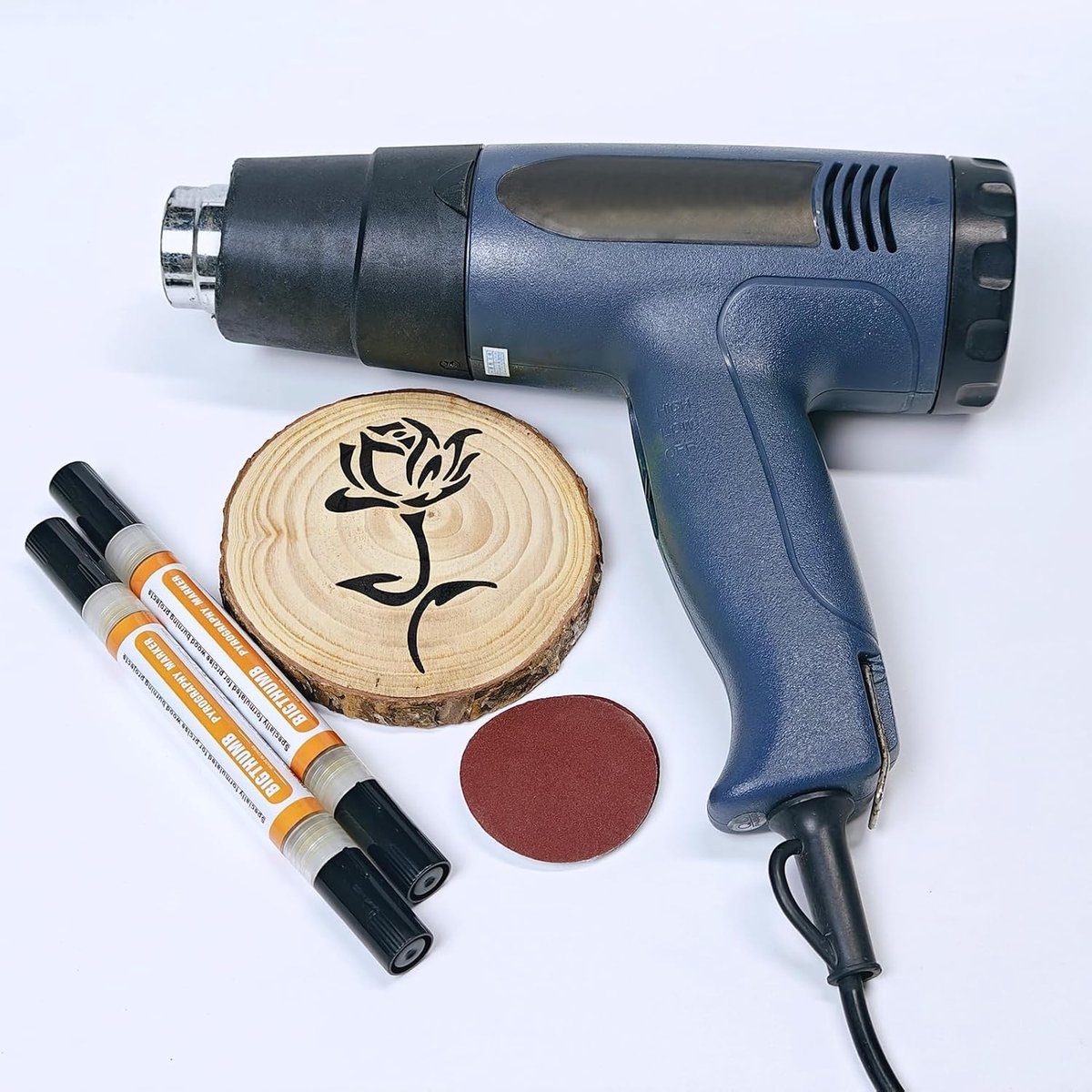 Houtbrand Pen - Pyrografie Marker - DIY Projecten - Dubbele Punt Tip - 3mm Lijndikte - Zwart