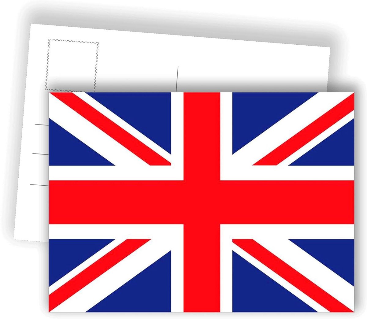 Union Jack ansichtkaarten - iconisch ontwerp met Britse vlag - Geweldig voor London Lovers | Set van 10 platte kaarten (A6) - Beschrijfbare achterkant