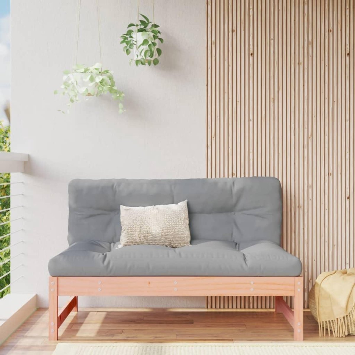 Centrale Tuinbank - Houten Bank - Buiten Zitten - Massief Douglas - 120 x 80 cm - Houtkleur