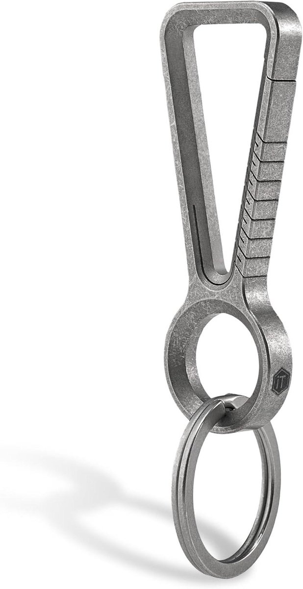 Titanium Karabijnhaak - Sleutelhanger Clip - Dagelijks Transport - Ultralicht En Sterk - M - Klassiek Grijs