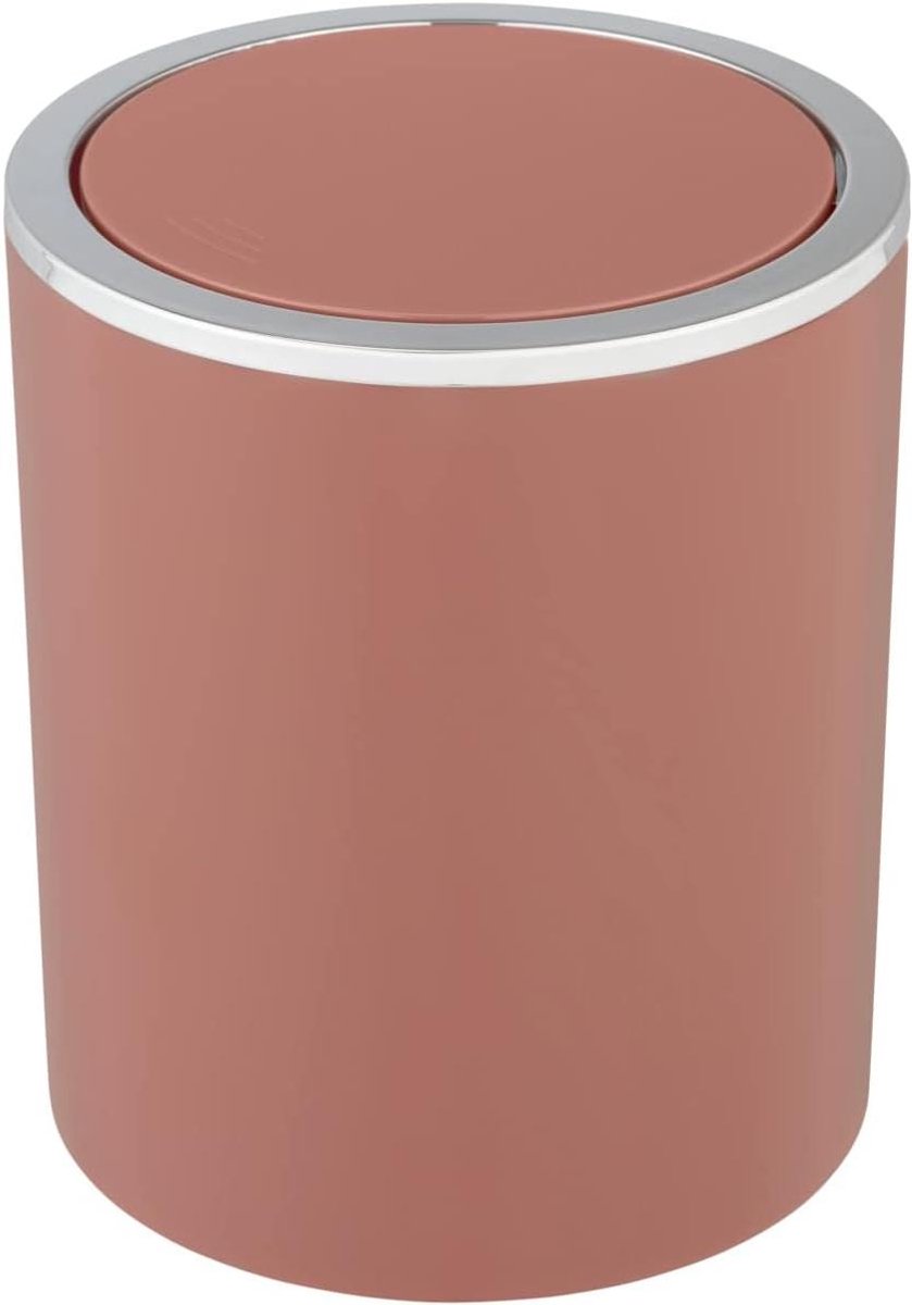 Cosmetica Bak - Prullenbakje Gastentoilet - Afval Opruimen - Met Klapdeksel - 2 Liter - Dusky Pink