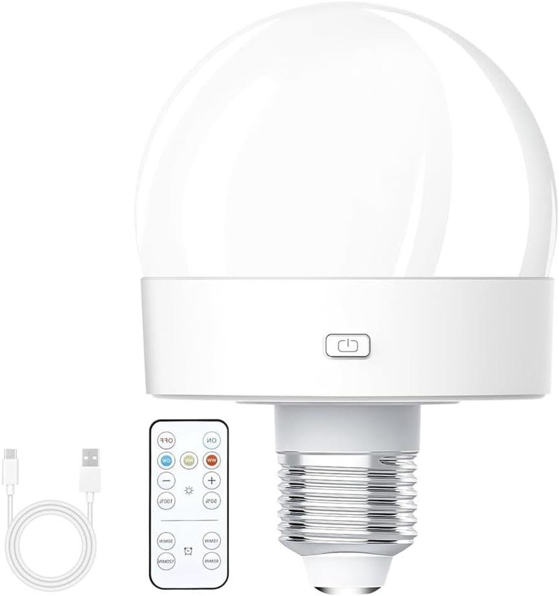 Oplaadbare gloeilampen, 300 E26, schroeflamp voor lampen met afstandsbediening, dimbaar en timer